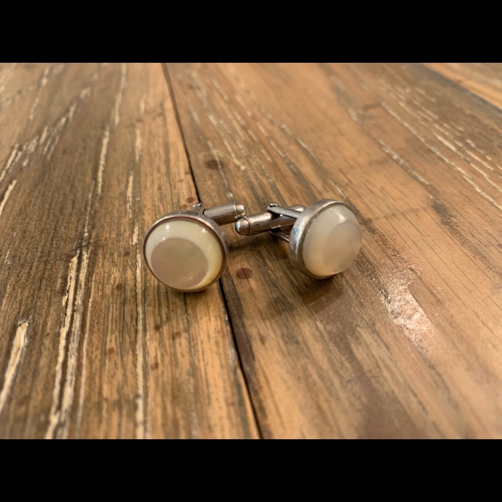 Wore once, like new -Prada Mother of Pearl cuff links - purchased in Rome store